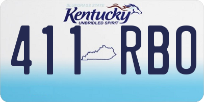 KY license plate 411RBO