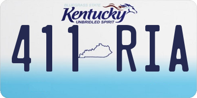 KY license plate 411RIA