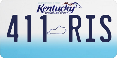 KY license plate 411RIS