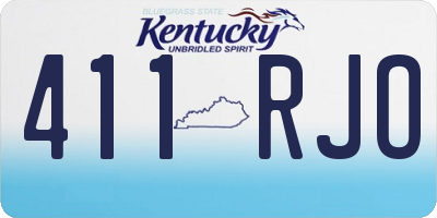 KY license plate 411RJO