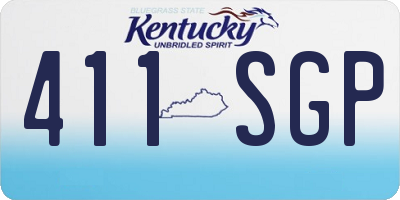 KY license plate 411SGP