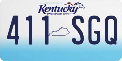 KY license plate 411SGQ