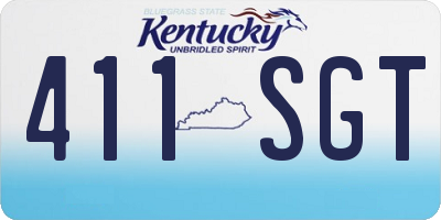 KY license plate 411SGT