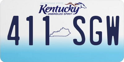 KY license plate 411SGW