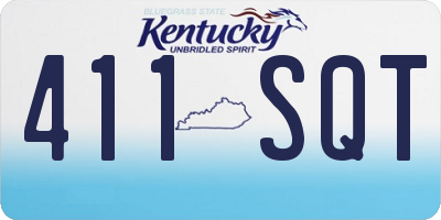 KY license plate 411SQT