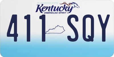 KY license plate 411SQY