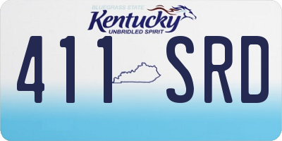KY license plate 411SRD