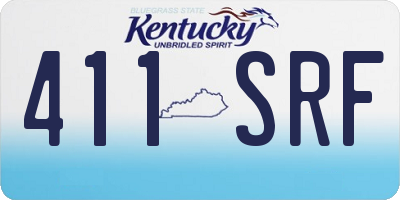 KY license plate 411SRF