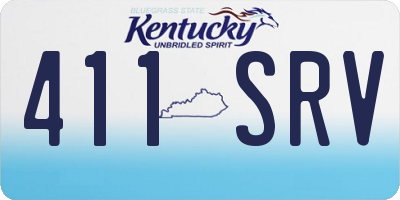 KY license plate 411SRV