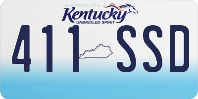 KY license plate 411SSD