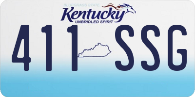 KY license plate 411SSG