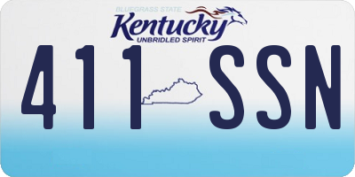 KY license plate 411SSN