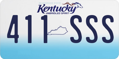 KY license plate 411SSS
