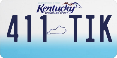 KY license plate 411TIK
