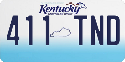 KY license plate 411TND