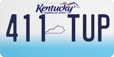 KY license plate 411TUP