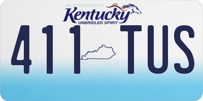 KY license plate 411TUS