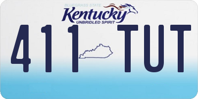 KY license plate 411TUT