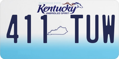 KY license plate 411TUW