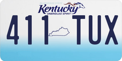 KY license plate 411TUX
