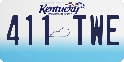 KY license plate 411TWE
