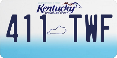 KY license plate 411TWF