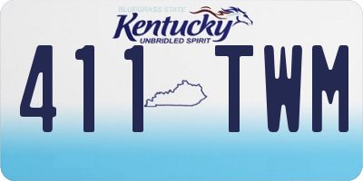 KY license plate 411TWM