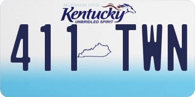 KY license plate 411TWN