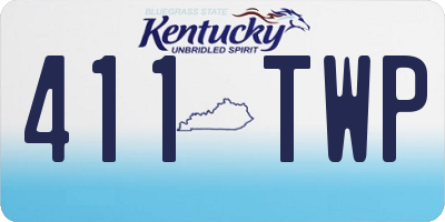 KY license plate 411TWP