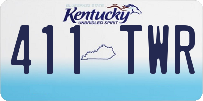 KY license plate 411TWR