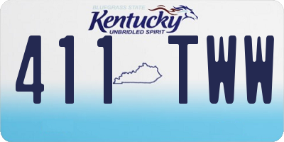 KY license plate 411TWW