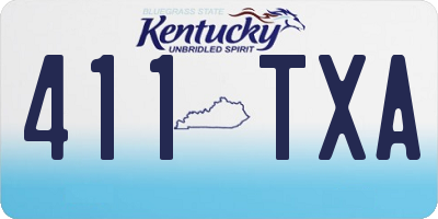 KY license plate 411TXA