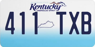 KY license plate 411TXB