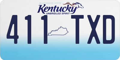 KY license plate 411TXD