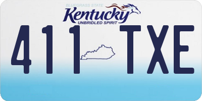 KY license plate 411TXE
