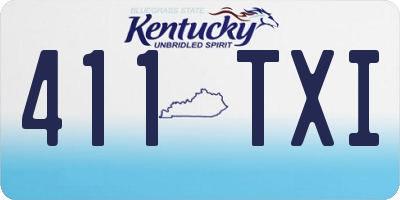 KY license plate 411TXI