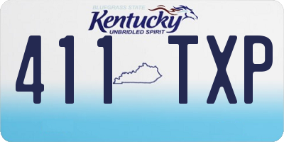 KY license plate 411TXP
