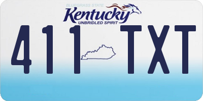 KY license plate 411TXT