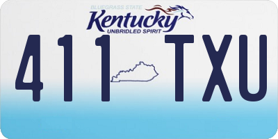 KY license plate 411TXU