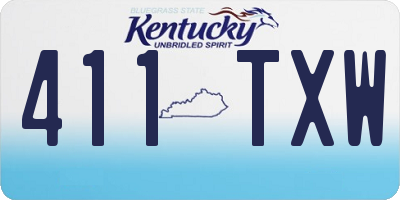 KY license plate 411TXW