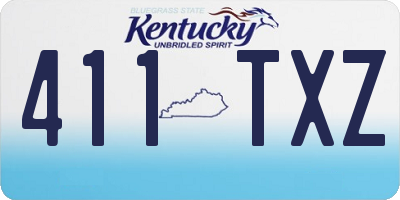 KY license plate 411TXZ