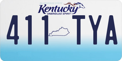 KY license plate 411TYA