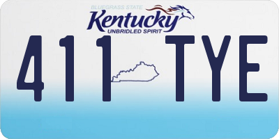KY license plate 411TYE