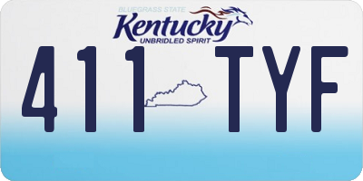 KY license plate 411TYF