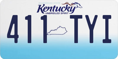 KY license plate 411TYI