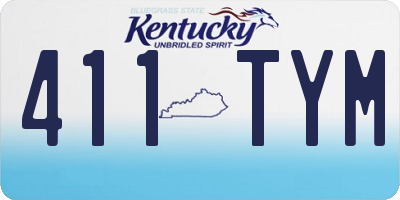 KY license plate 411TYM