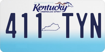 KY license plate 411TYN
