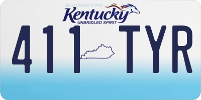 KY license plate 411TYR