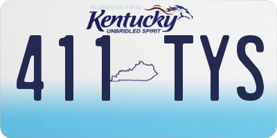 KY license plate 411TYS