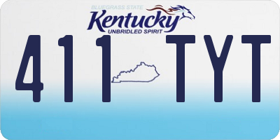 KY license plate 411TYT
